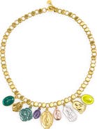 MELANIA CLARA Gilded Icon Charm Necklace