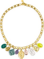 MELANIA CLARA Gilded Icon Charm Necklace