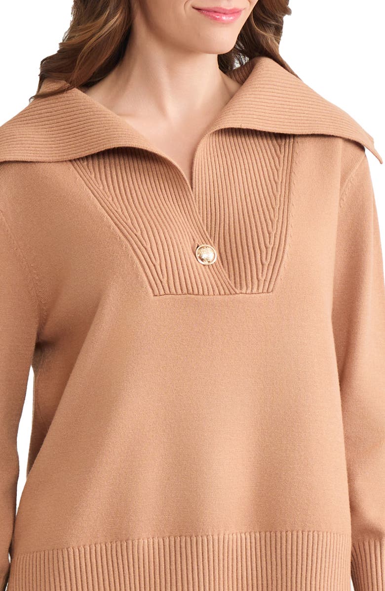 Jones New York Shawl Collar Sweater, Alternate, color, Caramel