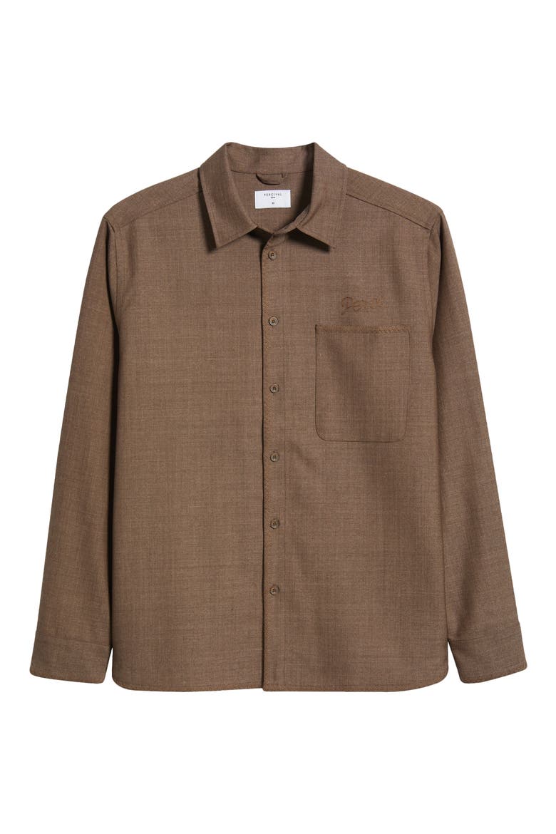 Auxiliary Everyday Wool Blend Button-Up Shirt, Alternate, color, TAN