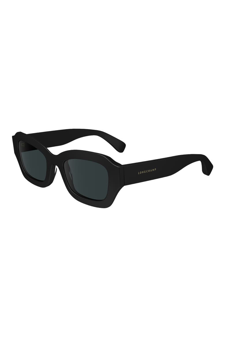 Heritage 50mm Cat Eye Sunglasses, Alternate, color, BLACK