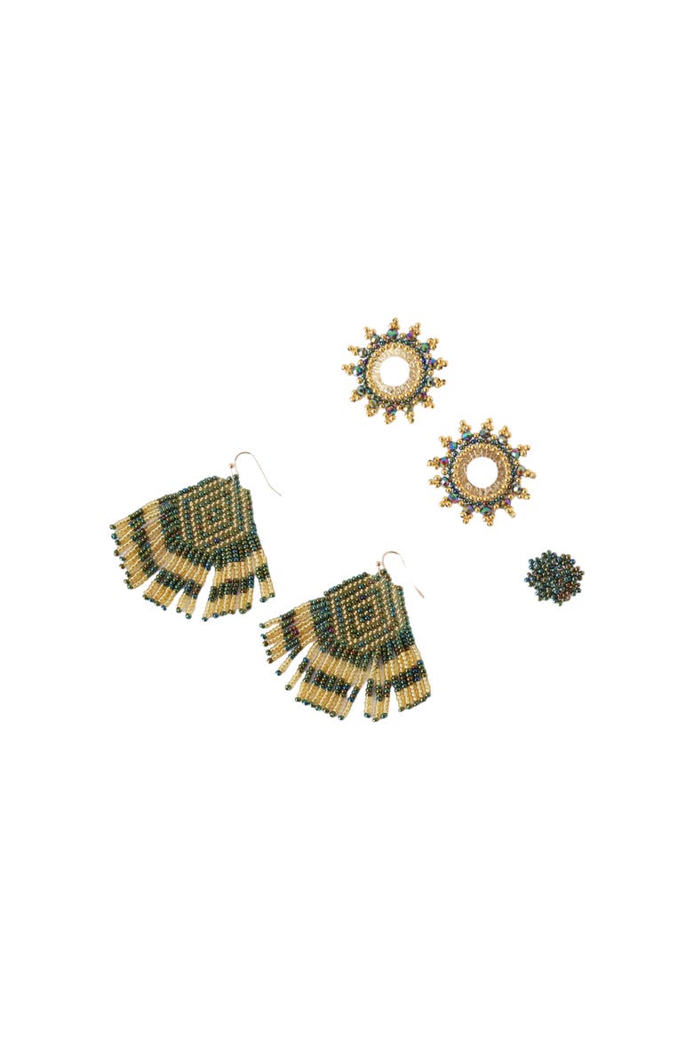 Embera Earrings, Alternate, color, White Multi