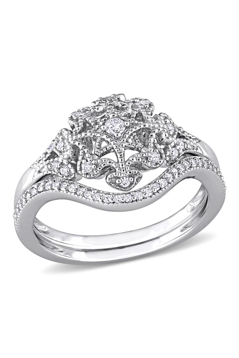 1/5 CTW Diamond Bridal Ring Set, Main, color, Sterling Silver