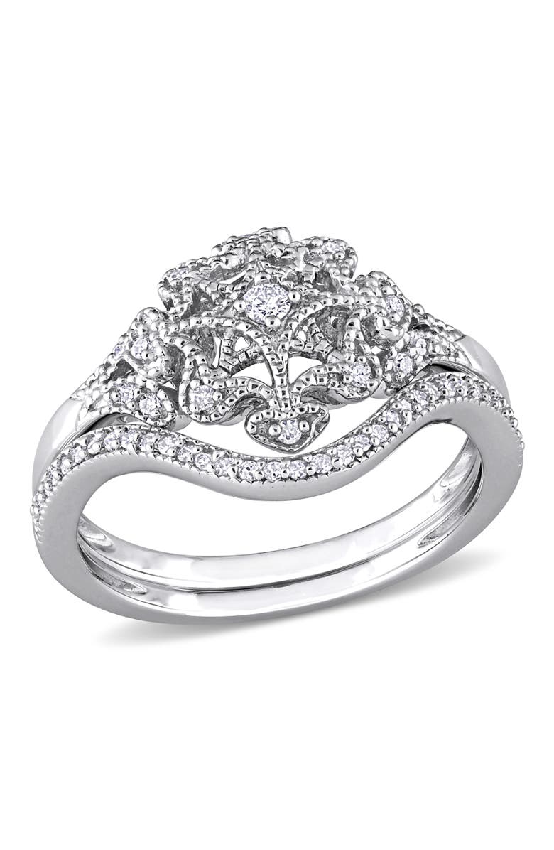 Julianna B. 1/5 CTW Diamond Bridal Ring Set, Main, color, Sterling Silver