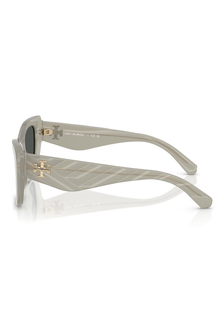 52mm Cat Eye Sunglasses, Alternate, color, MILKY GREY GREEN / DARK GREY
