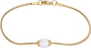 Adornia Men's Tarnish Resistant 18K Gold Plated Pearl Wheat Chain Bracelet
