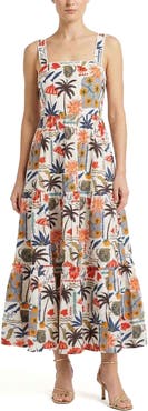 Change of Scenery Lizzie Printed Tiered Midi Dress