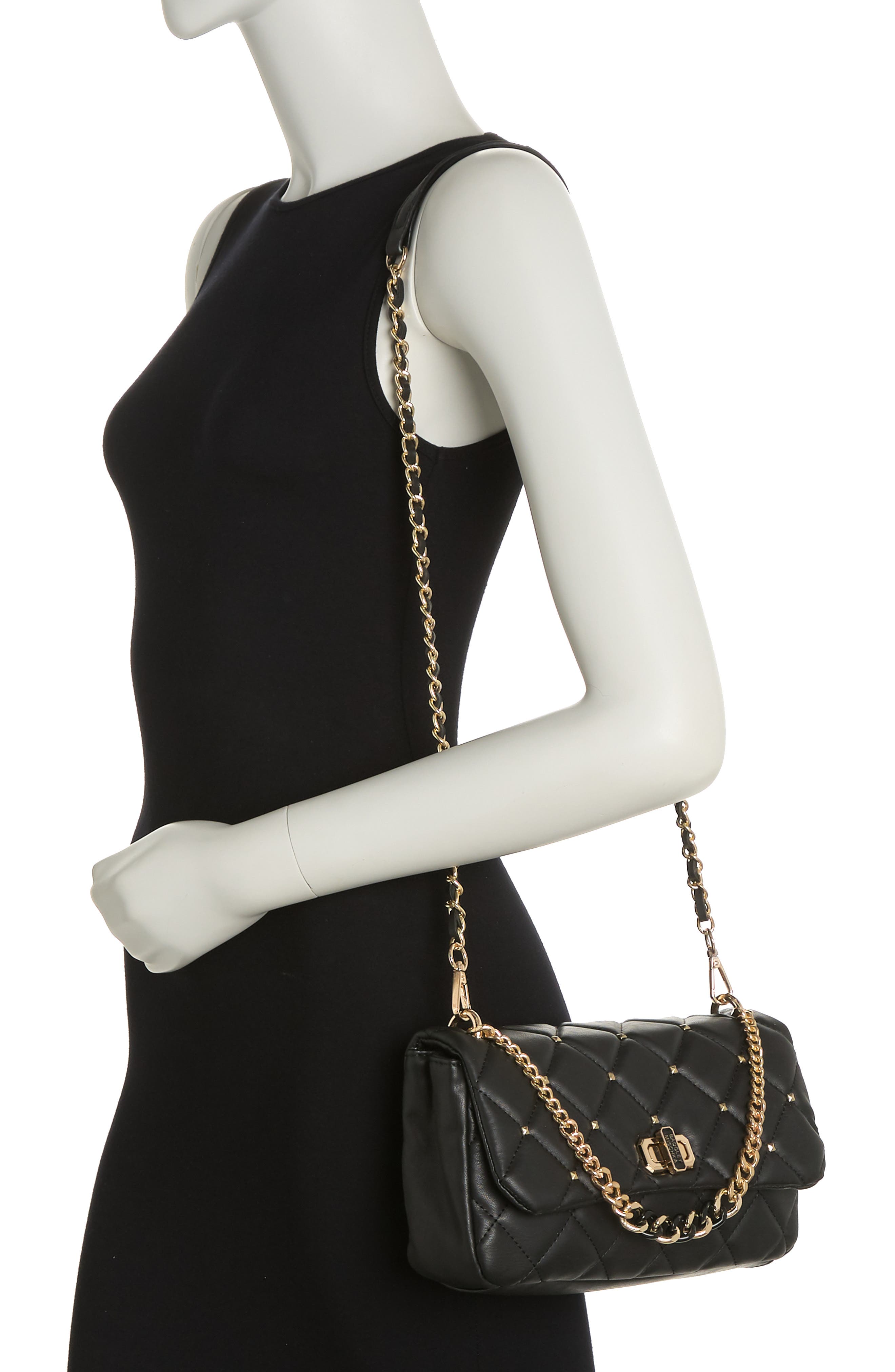 Badgley Mischka Collection Medium Diamond Quilt Flap Crossbody Bag, Alternate, color, 