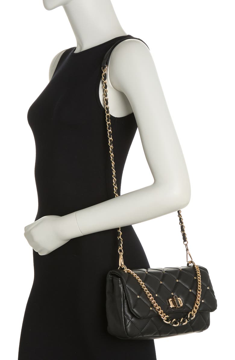 Badgley Mischka Collection Medium Diamond Quilt Flap Crossbody Bag, Alternate, color,