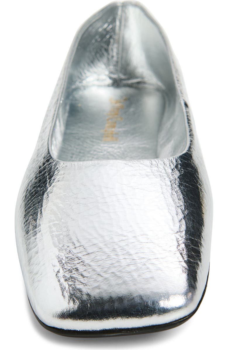 Jeffrey Campbell Listos Square Toe Flat, Alternate, color, Silver Crinkle