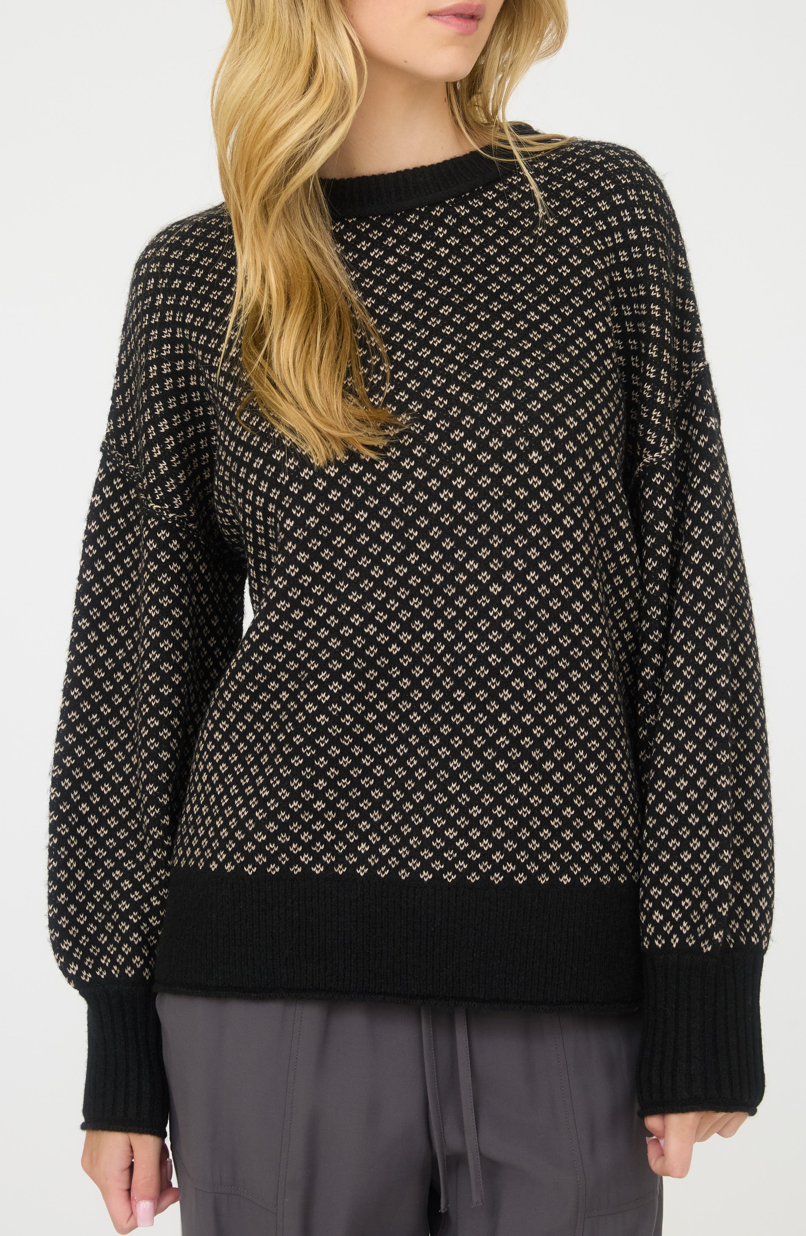 Blu Pepper Mini Jacquard Crewneck Sweater