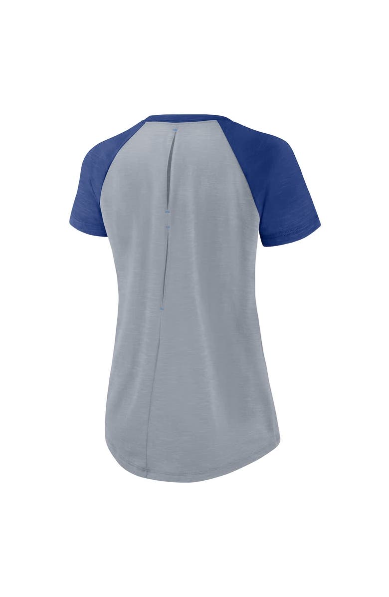 Nike Women's Nike Heather Gray Kansas City Royals Summer Breeze Raglan Fashion T-Shirt, Alternate, color, Heather Gray