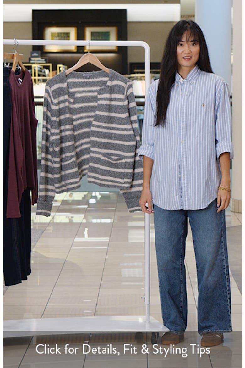 Striped Blouson Sleeve Cardigan video