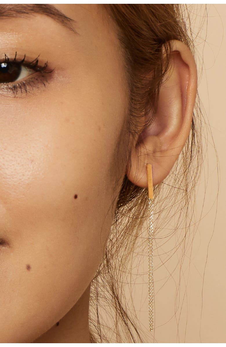 Oradina 14K Yellow Gold Donatello Drop Earrings, Alternate, color, Yellow Gold