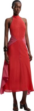 Karen Millen Colour Block Halter Midi Dress