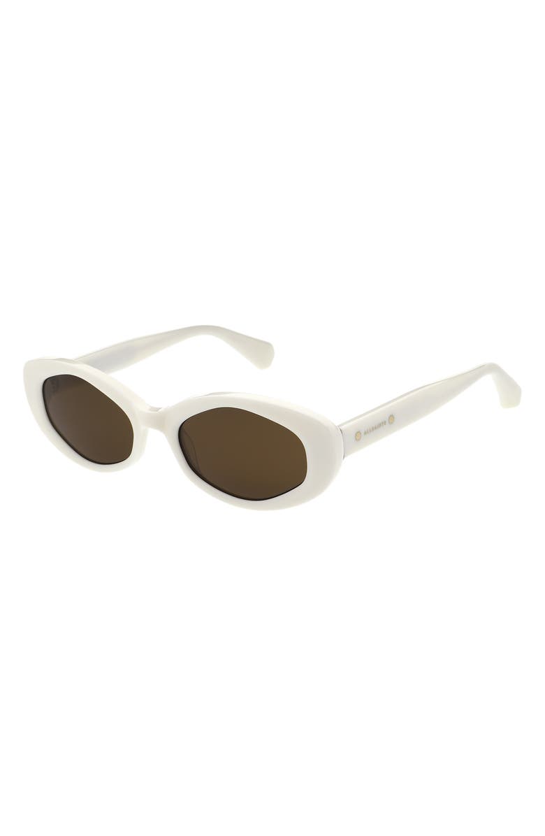 AllSaints Carolyn 52mm Oval Sunglasses, Alternate, color, Gloss Creme