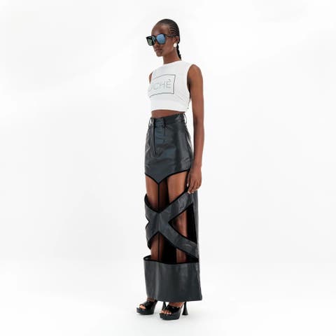 X Cut Out Maxi Skirt
