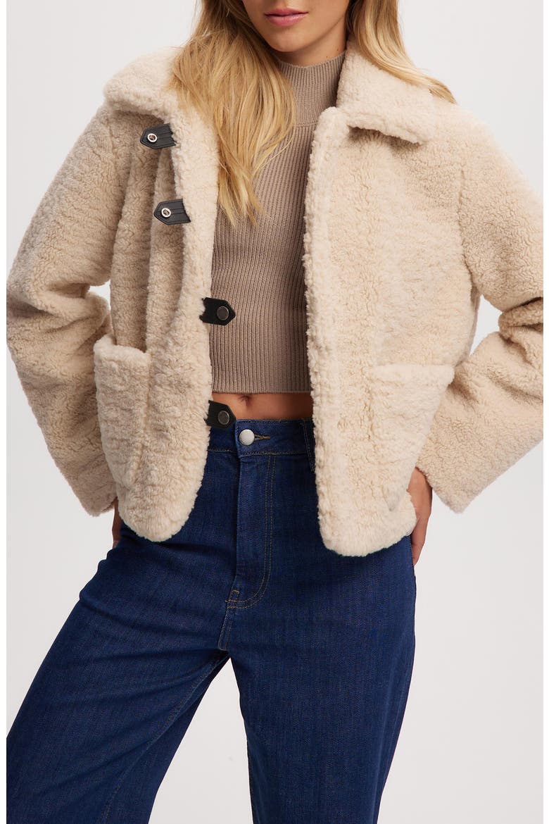 Frieda Faux Shearling Jacket, Alternate, color, BONE