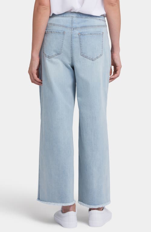 Nydj Cindi Cool Embrace® Frayed Drawstring High Waist Ankle Relaxed Wide Leg Jeans In Santiago Sea