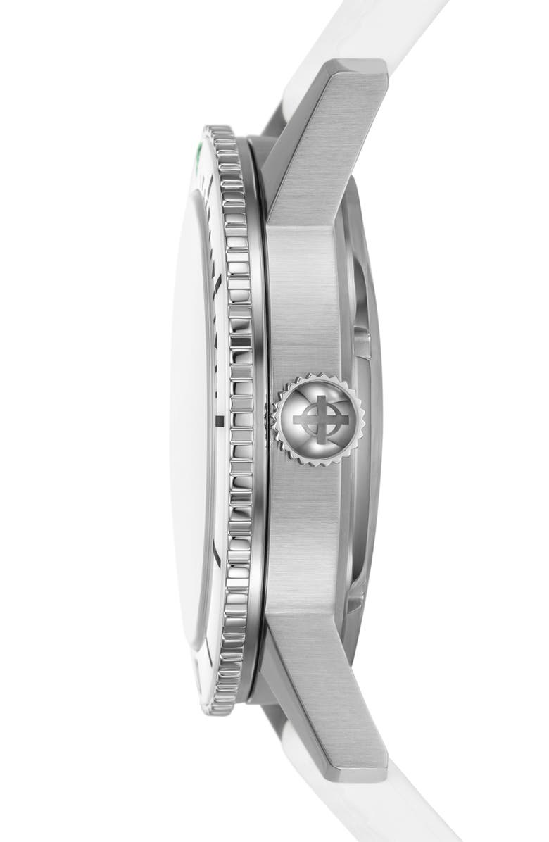 Zodiac Compression Diver Automatic White Rubber Watch, 40mm, Alternate, color, White