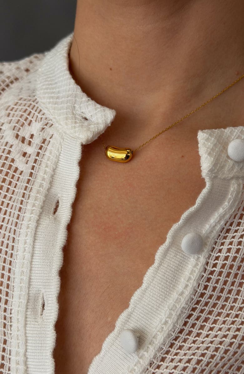 Joiana Jewelry Bean Necklace and Earrings Set, Alternate, color, Gold