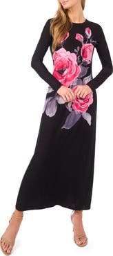 Ted Baker Eloise Placed Floral Long Sleeve Maxi Dress