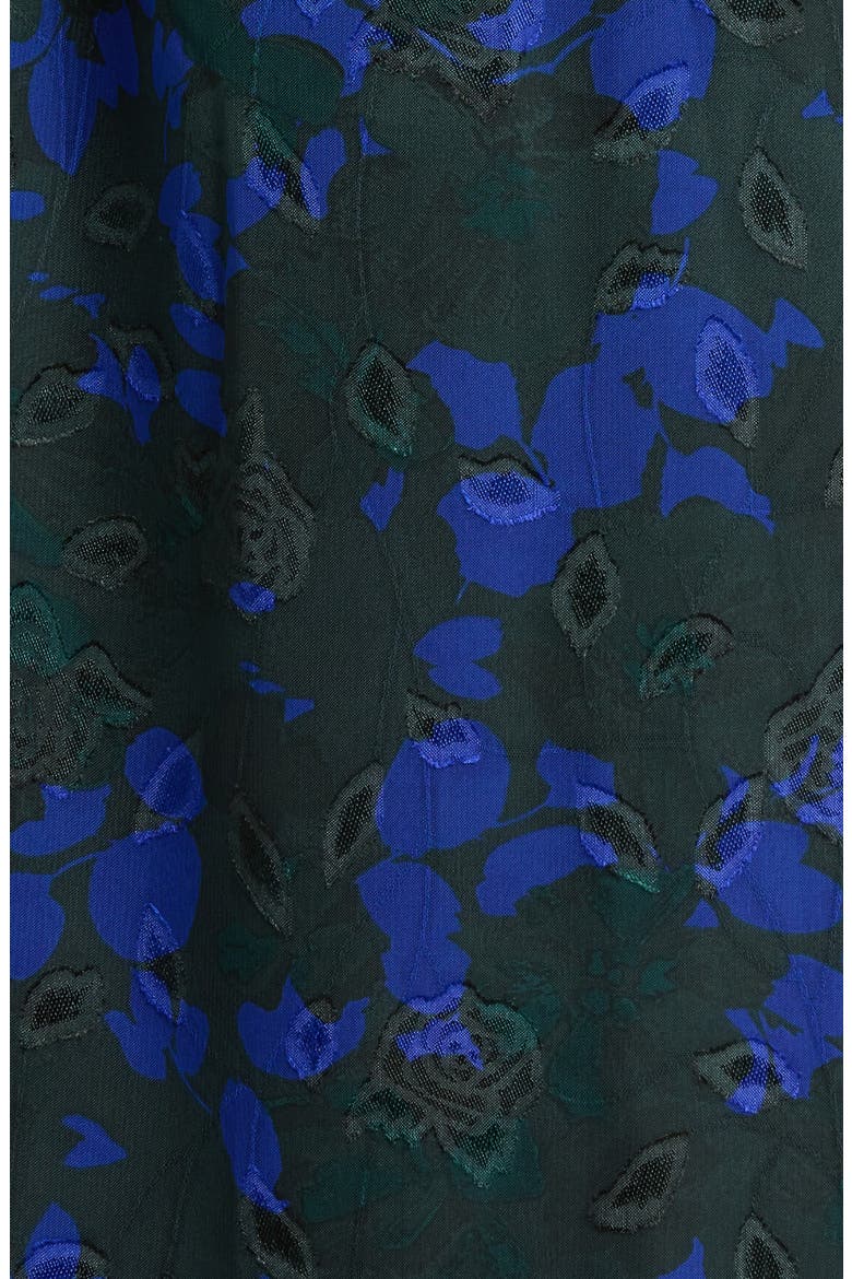 Sweetwater Floral Print Organza Dress, Alternate, color, EMERALD-BLUE