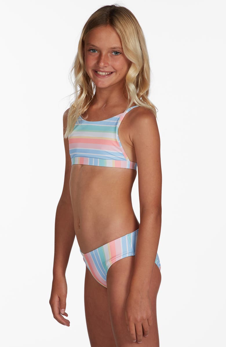 Billabong Kids' Stoked on Stripes Two-Piece Swimsuit, Alternate, color,