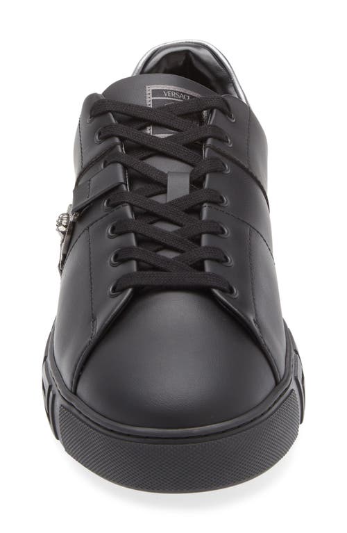Versace Greca La Medusa-embellished Sneakers In Black