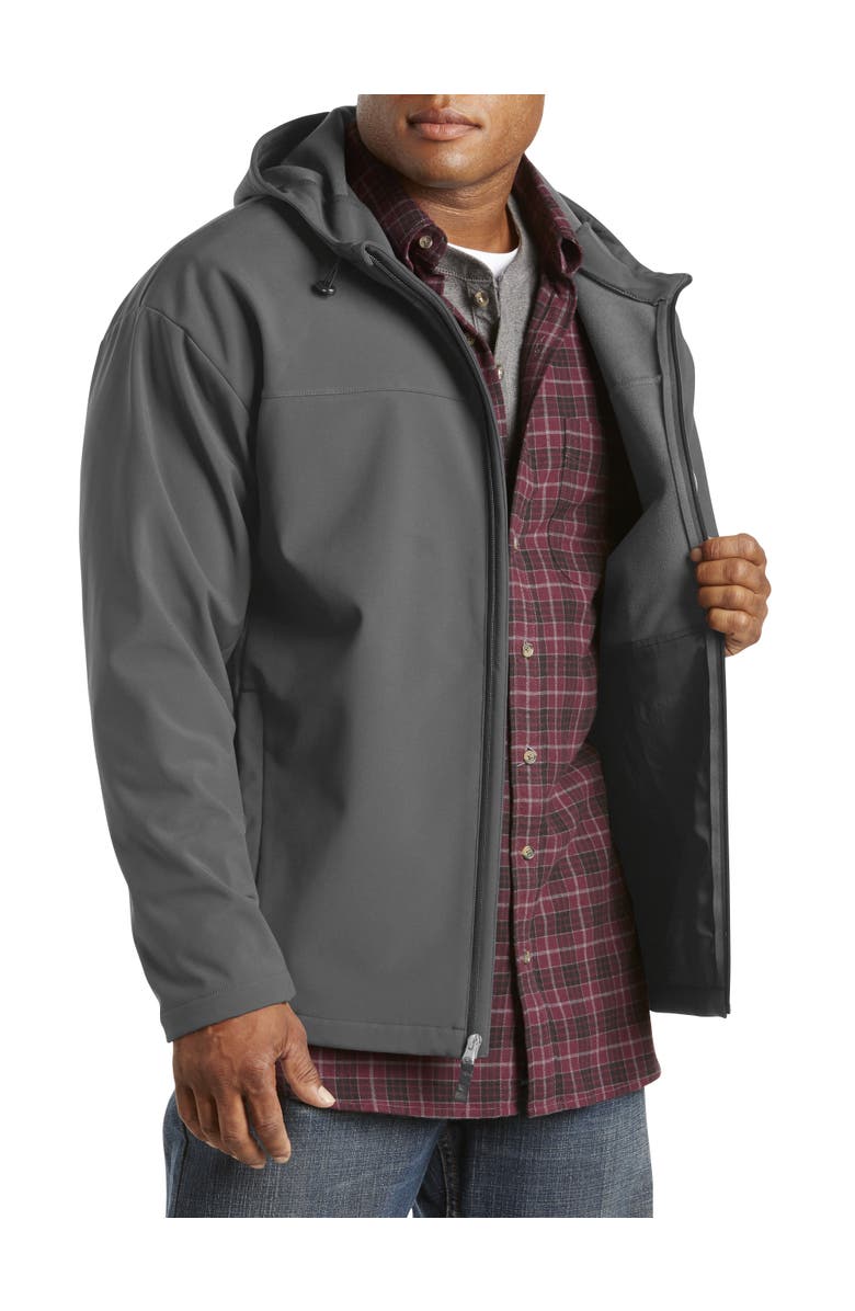 Harbor Bay by DXL Big
Tall Hooded Bonded Fleece Jacket, Alternate, color, Charcoal Blk