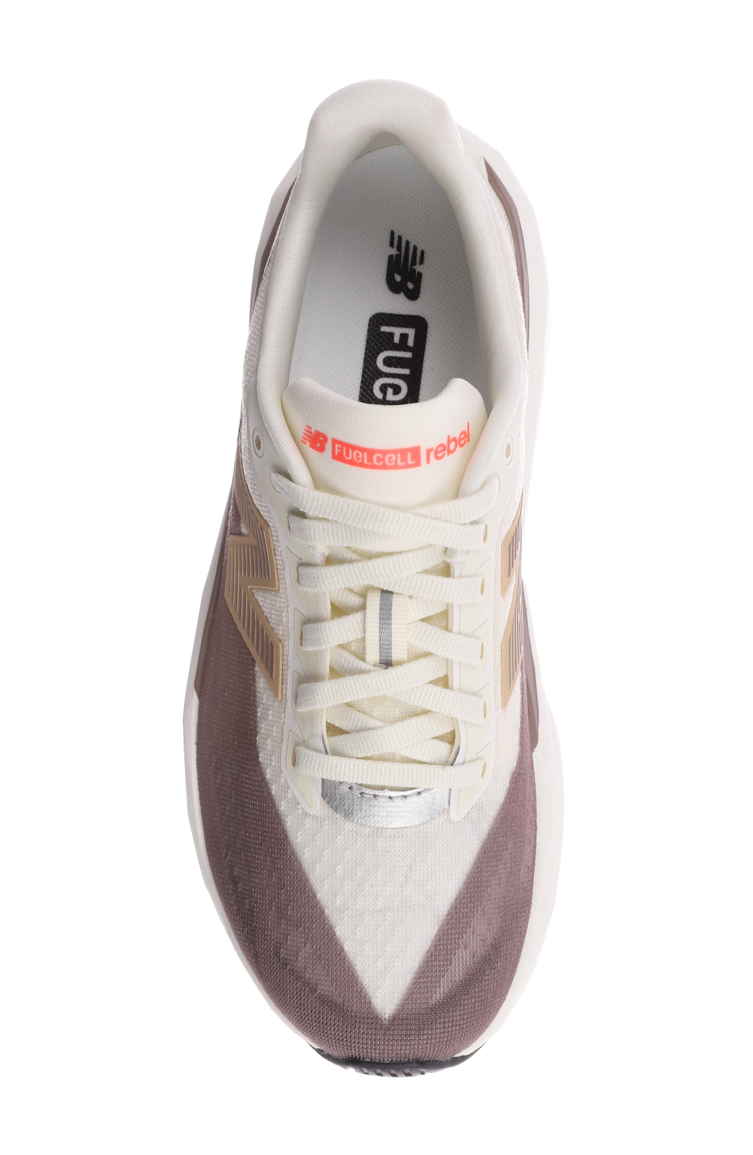 New Balance FuelCell Rebel v5 Running Shoe, Alternate, color, Angora/ Earth Shadow