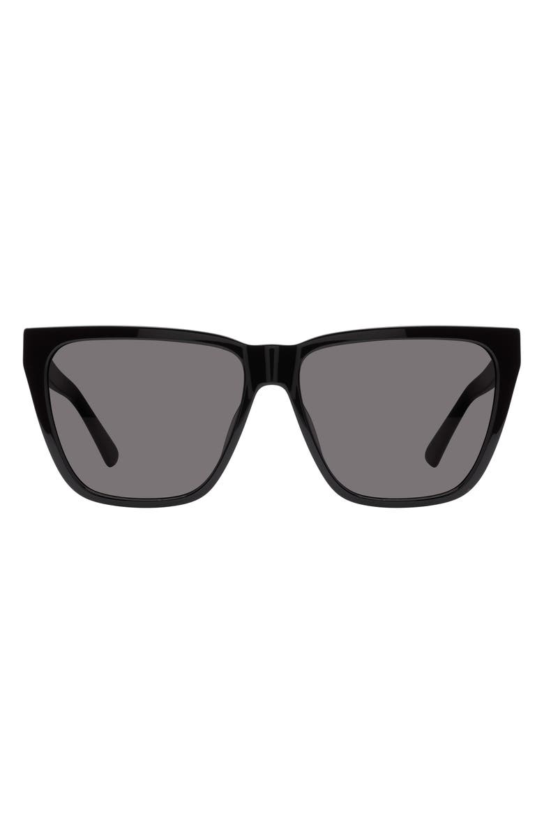 Kurt Geiger London 58mm Cat Eye Sunglasses, Main, color, Black/ Smoke
