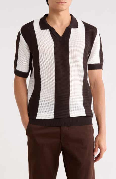 TOM BAINE Johnny Collar Short Sleeve Knit Sweater