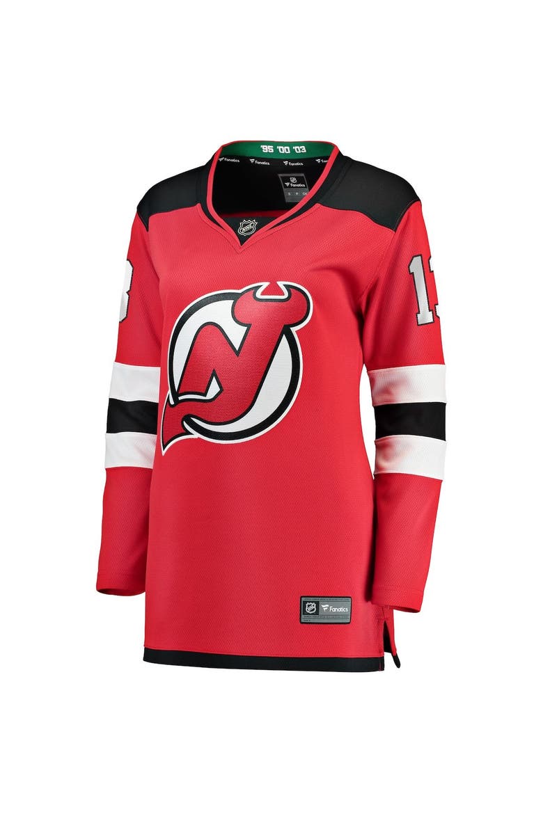 Women's Fanatics Branded Nico Hischier Red New Jersey Devils Home Premier Breakaway Player Jersey, Alternate, color, Red
