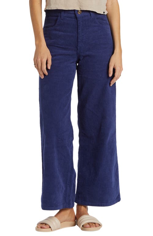 Shop Billabong Be Free Wide Leg Corduroy Pants In Sea Indigo