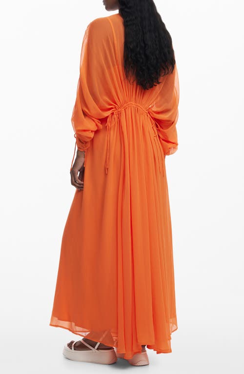 Desigual Long Sleeve Maxi Dress In Orange