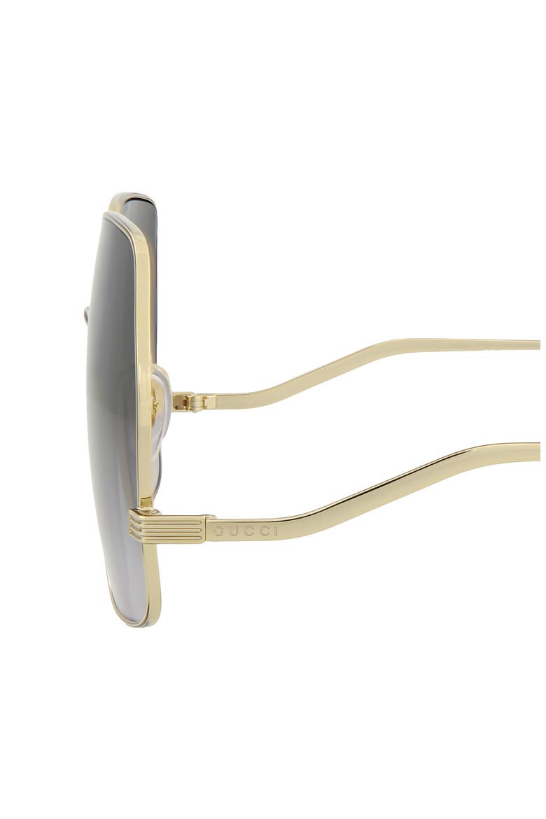 61mm Square Sunglasses, Alternate, color, GOLD GOLD GREY