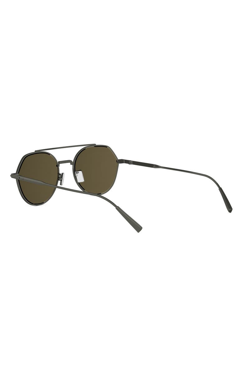 DIOR 'DiorBlacksuit R6U 54mm Geometric Sunglasses, Alternate, color, Shiny Dark Ruthenium / Brown