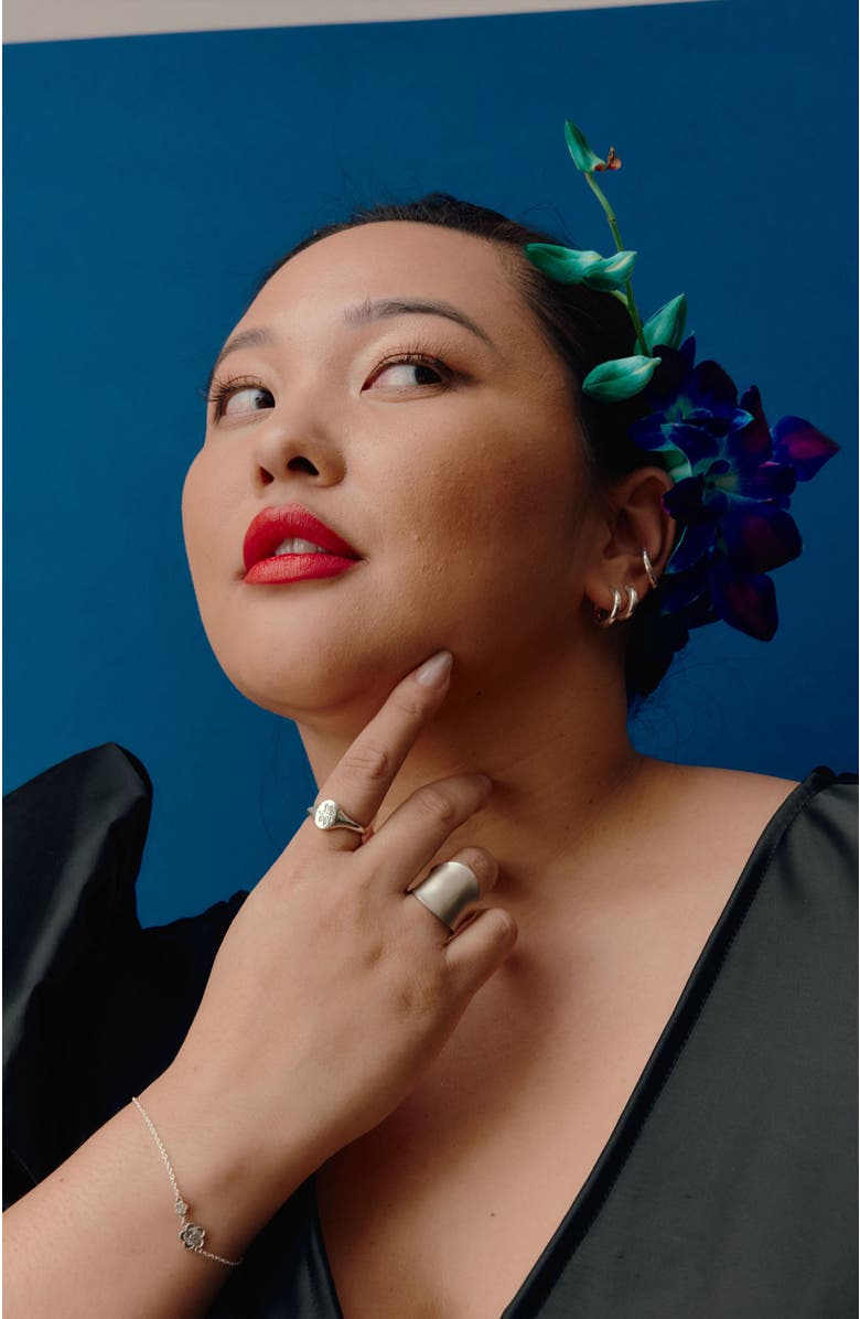 LOUPN Lotus Signet Ring, Alternate, color, Silver