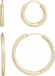 Adornia Set of 2 Endless Hoop Earrings