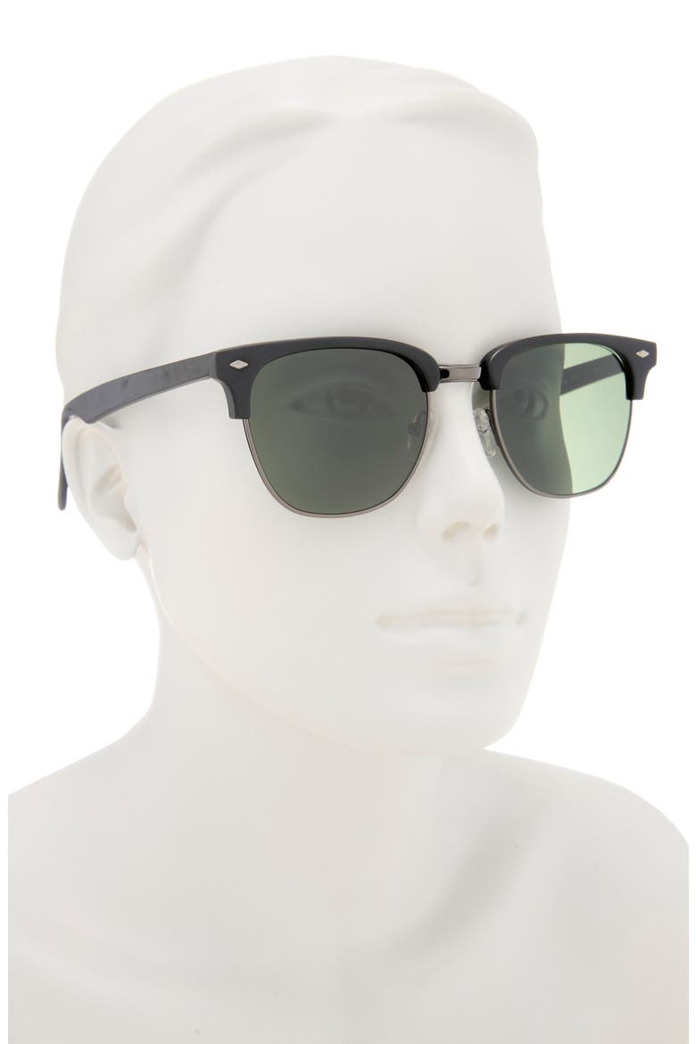 Concorde 48mm Polarized Clubmaster Sunglasses, Alternate, color, BLACK