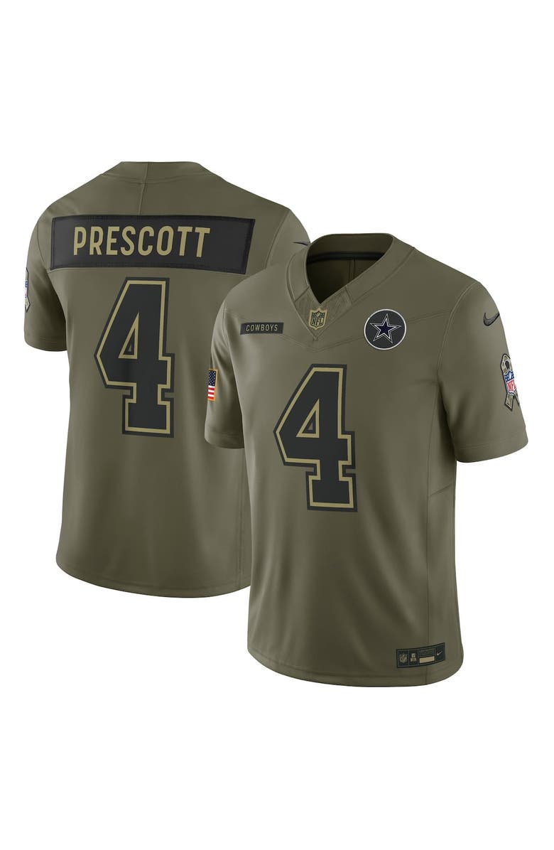 Nike Men's Nike Dak Prescott Olive Dallas Cowboys 2025 Salute to Service Limited Jersey, Alternate, color, Olive