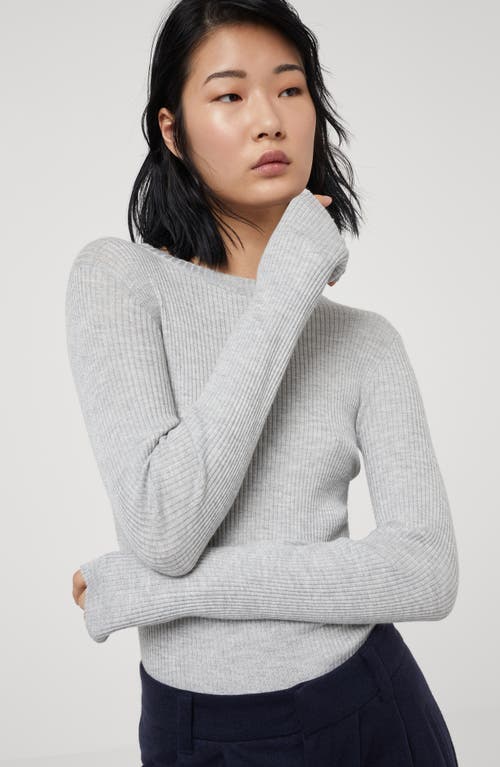 Brunello Cucinelli Cashmere Basic Crewneck Sweater In Light Grey
