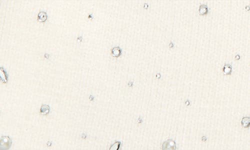 Karl Lagerfeld Paris Scattered Crystal Faux Fur Pompom Beanie & Scarf Set In White