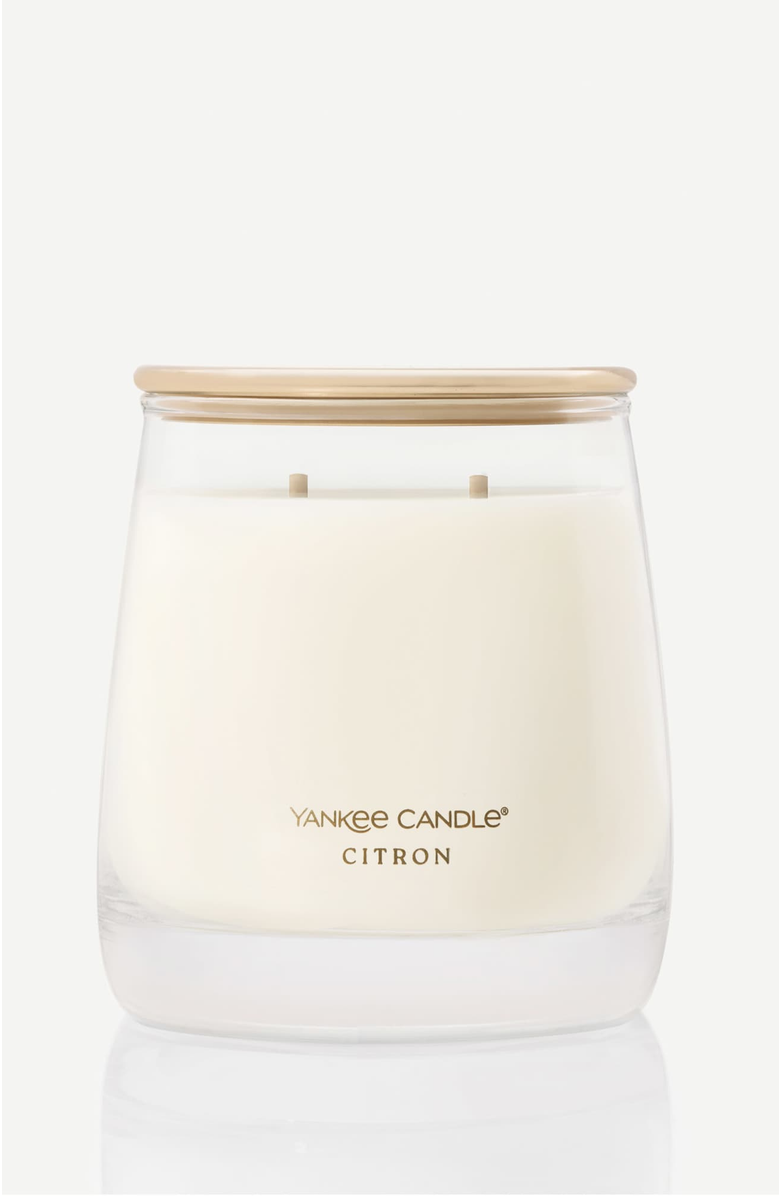 YANKEE CANDLE Citron Premium Scented Candle, Main, color, White