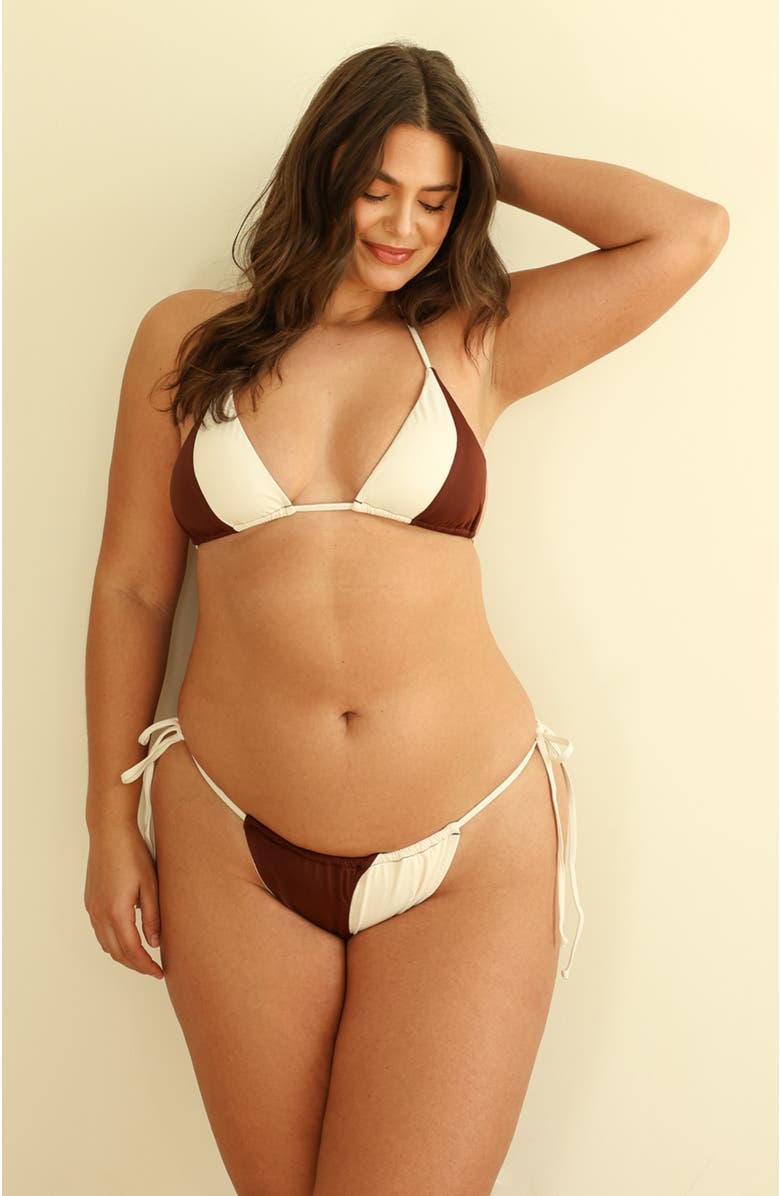 Dippin Daisys Eve Cheeky Bikini Bottom, Alternate, color, Mocha/Ivory
