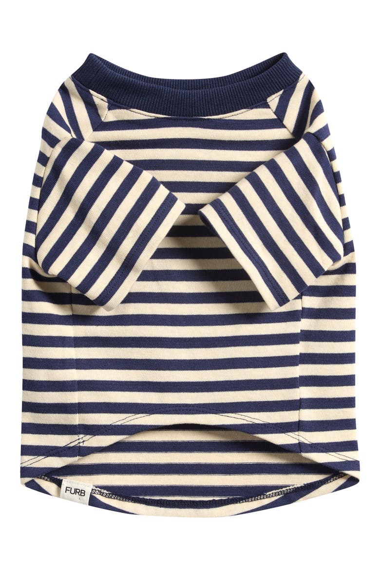 The Playful Pooch Stripe Cotton Pet Sweater, Main, color, NAVY/WHITE