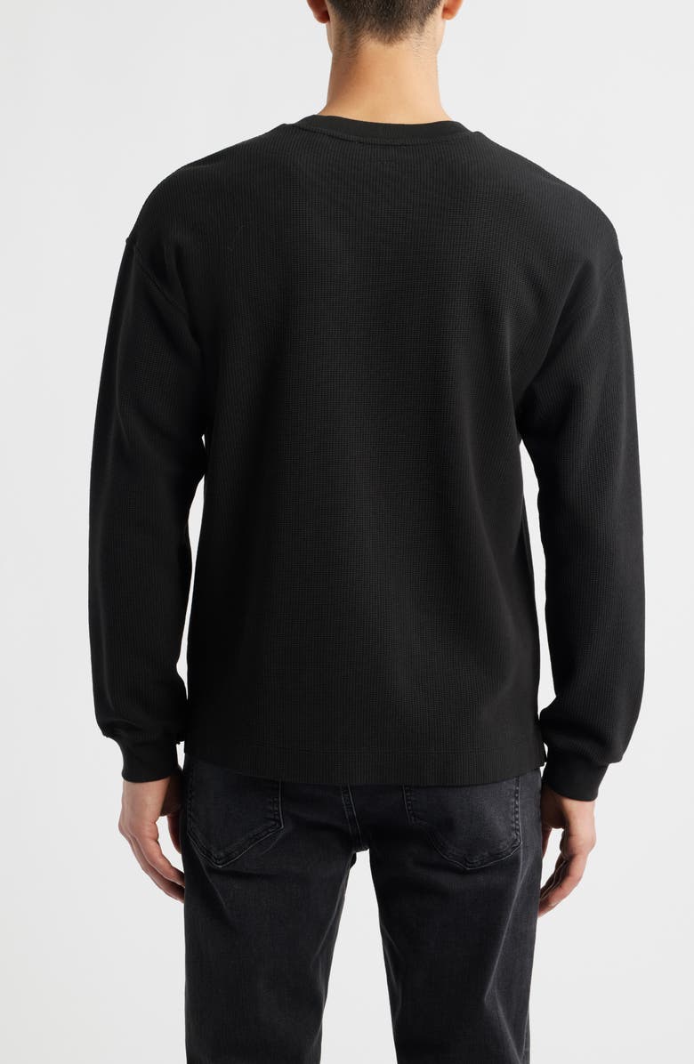 FRAME Long Sleeve Waffle Stitch T-Shirt, Alternate, color, Black