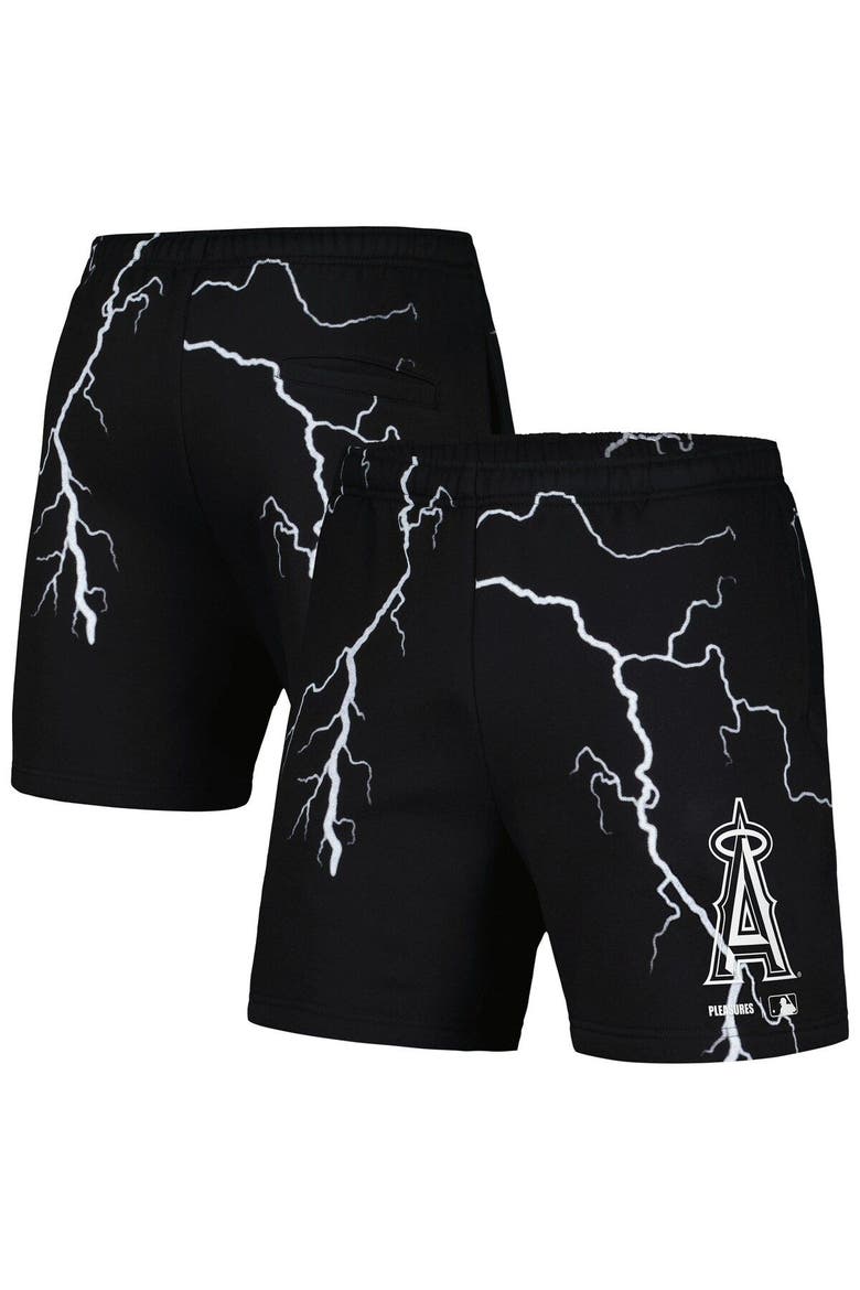 Men's PLEASURES  Black Los Angeles Angels Lightning Shorts, Main, color, Black