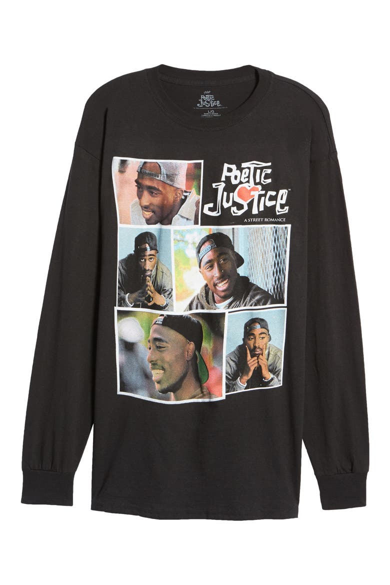 'Poetic Justice' Lucky Collage Men's Graphic Tee, Alternate, color, BLACK